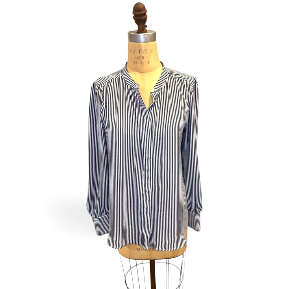 Loft Button Down Striped Blouse
